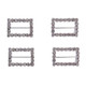 Rectangle Diamante Silver Slider Buckles - (Pack of 10)